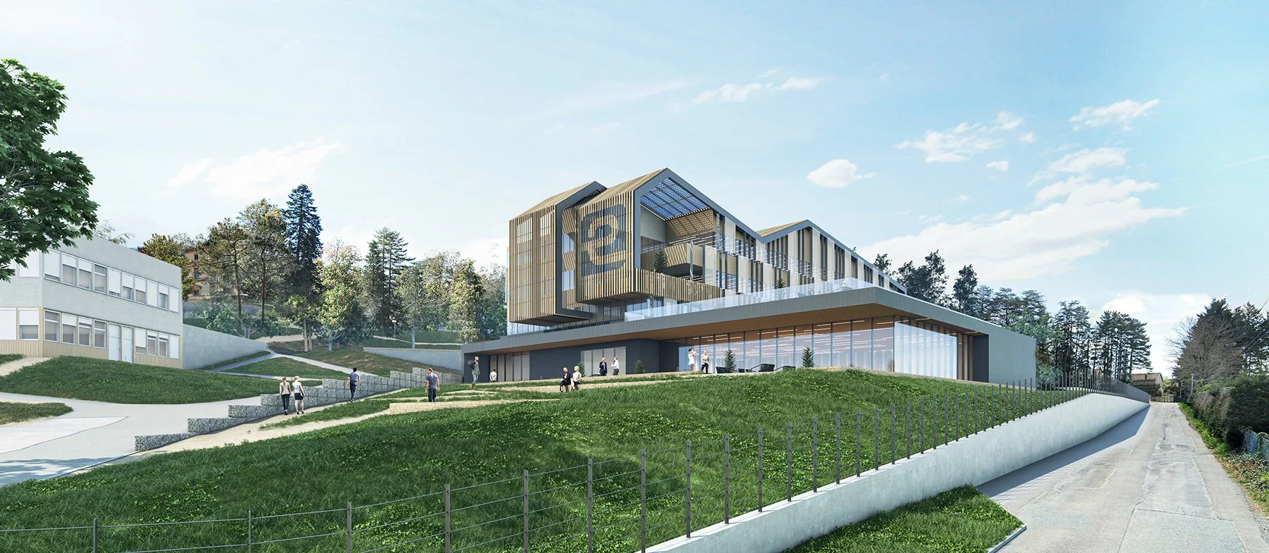 Curated visual reference: Luxury Eco Campus Settings Reference: Panobloc Facades For The Enedis Eco Campus